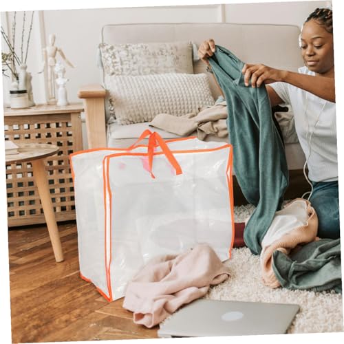 LIOOBO Heavy Duty Closets Storage Bag Quilt Organizer Large Travel Bag Zipper Window