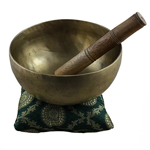 Aakrati Devyom Devyom Tibetan Buddhist Brass Singing Bowl Large for Meditation and Healing Long Lasting Great Sound 19 Centimeter