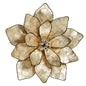 Touch of Class Eloquence Bloom Capiz Wall Art Cream One Size - Handcrafted Flower Metal Sculpture - Floral Artwork for Bedroom, Living Room, Kitchen - Hanging Sculptures Decor - Layered Petals