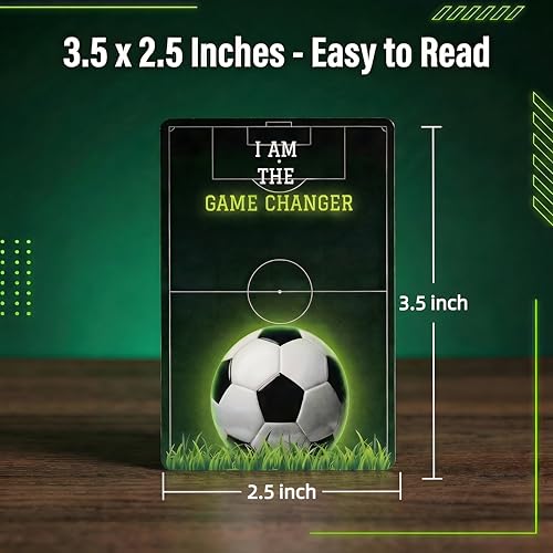 Soccer Affirmation Cards for Kids Teens – 54 Motivational Cards for Confidence, Focus & Game Day Preparation – Fun Soccer Gift for Players & Coaches