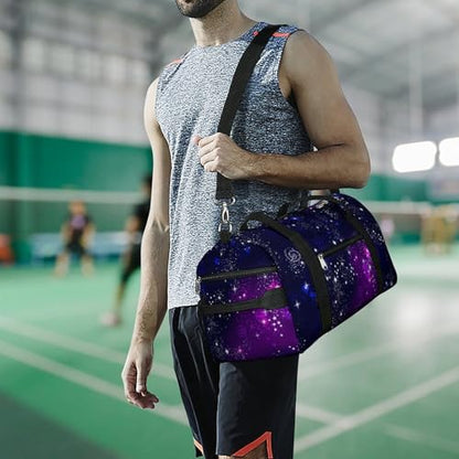 Space Galaxy Constellation Zodiac Star Purple Blue Large Capacity Portable Fitness Bag, Easy to Carry - color: Space Galaxy constellation zodiac star purple