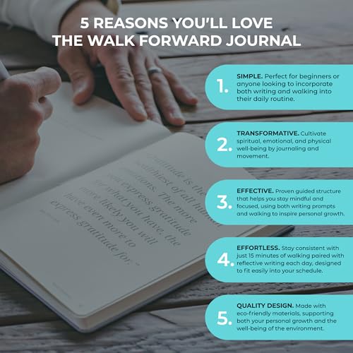 The Walk Forward Journal – (Black) A 60-Day Daily Journal for Spiritual, Emotional, and Personal Growth – Reflection, Mindfulness & Inspiration – Daily Affirmations and Goal-Setting – Undated Life Planner for Women & Men - color: Black
