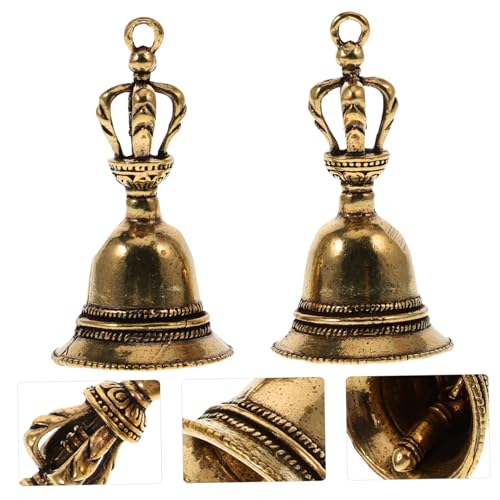 Meditation Healing Spiritual Bell 2Pcs Hand Hand held Bell Buddhist Charm