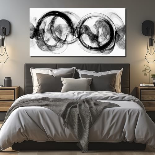 Black and White Abstract Wall Art for Office Modern Art Wall Decor for Living Room Large Wall Pictures for Bedroom 29 x 58 Inch - size: 58"L x 29"W
