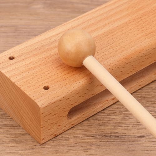 2 Set Solid Wood Rhythm Block with Mallet - Durable Musical Percussion Instrument, Fit for Musical Wood Block for Adults - Versatile Hand Percussion with Natural Acoustic Resonance