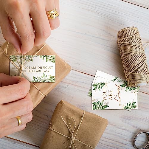 Jinei 300 Inspirational Affirmation Cards Bulk Daily Positive Motivational Gifts Cards Small Mini Encouragement Quotes for Women Coworker Team(Eucalyptus) - style: Eucalyptus
