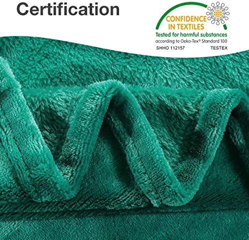 HYSEAS Flannel Fleece Throw Blanket Teal - Super Soft Plush Microfiber Solid Blanket for Couch, Bed, Chair, Sofa - Fuzzy Cozy Lightweight - 50x60 Inch - color: Teal