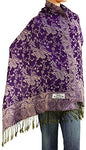 Falari Women's Reversible Paisley Pashmina Shawl Wrap Scarf For Evening Dresses Festivals Any Occasions All Seasons 80"x27" - color: Style 1 - Purple