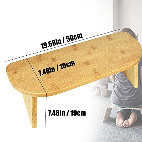 Lightweight and Durable Meditation Bench, Good Toughness Yoga Benchtop with Foldable Legs, Ergonomic Bamboo Zen Stool for Deep Meditation