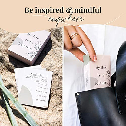 Affirmation Cards for Women Balance — 52 Positive and Motivational Cards | Daily Empowering Inspirational Questions for Therapy, Meditation, Self-Care & Mindfulness | Double-Sided and Sturdy