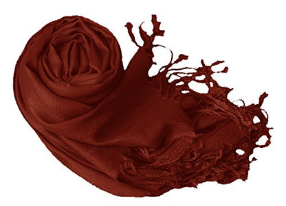 Peach Couture Women’s Pashmina Shawl Wrap – Warm Long Large Scarf for Evening Dress, Bridesmaid, Wedding & Bridal Wear - color: Maroon