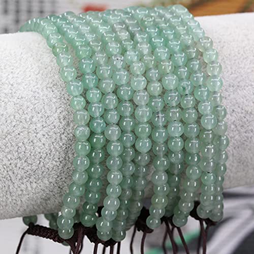 Keleny Natural Gemtones 4mm Round Beads Crystal Adjustable Braided Macrame Tassels Bracelets Unisex - color: Green Aventurine