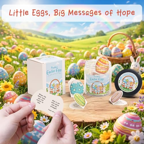 Bible Verse Jar, Mothers Day Gifts For Mom, Birthday Gifts For Women (Positive Easter Eggs) - style: Positive Easter Eggs