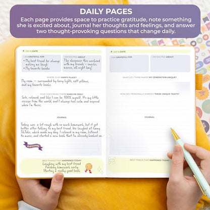 Clever Fox Empowering Journal for Teen Girls – Guided Self-Love Diary with Prompts – Gratitude & Manifestation Notebook, Teenage Gifts (Amber Yellow) - color: Amber Yellow
