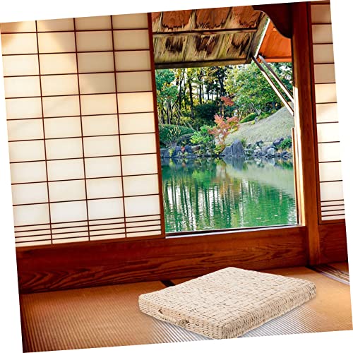 1pc Handmade Woven Straw Cushion Comfortable Meditation Mat for Living Room Bedroom Yoga Practices Stylish Indoor Floor Pillow