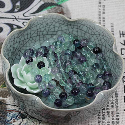 Keleny Gem Semi Precious Gemstones 8mm Round Beads Crystal Stretch Bracelets 7 Inch Unisex - color: Geen AA Grade Clear Fluorite