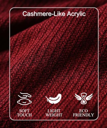 Ferand Shawl Wraps for Women, Cozy Lightweight Poncho Cape with Pockets, Warm for Fall Winter Travel - color: Dark Red With Faux Fur Collar