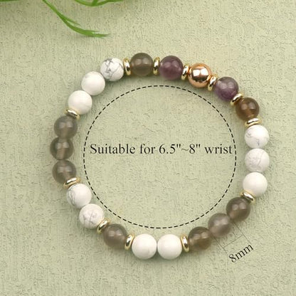 KSQS Healing Stone Bead Bracelet for Women, Natural Gemstones Balance Protection Bracelet, Spiritual Crystal Beads Bracelet Anxiety Relief with Meaning Card - style: You can do this