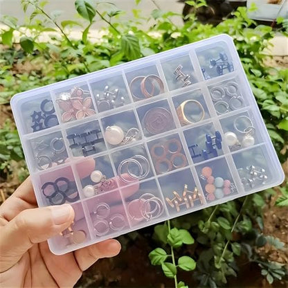 Large Capacity 24 Compartments Clear Jewelry Box Organizer - Perfect for Jewelry, Crafts, Beads, and Accessories - Durable Plastic Container with Secure Closure