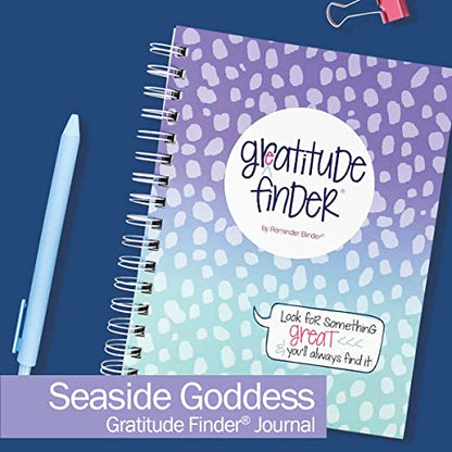 Gratitude Journal 52 Week Daily Positive Thinking for Thankfulness + Sticker Set | Gratitude Finder - color: Seaside Goddess + Grateful Heart Stickers