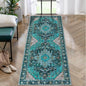 Ciicool Boho Washable 2x6 Runner Rugs,Hallway Kitchen Bedroom Beside Laundry Room Bathroom Rug, Pet & Kids Friendly, Non Slip Low Pile Stain Resistant Soft Foldable Floor Carpet - color: Teal/Multi, size: 2' X 6' (Runner)