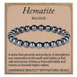 LPBeads Handmade Natural Gemstone Stretch Elastic Bracelet Healing Crystal Round Stone Beads Jewelry Gifts for Women Men - color: Hematite, size: 8mm