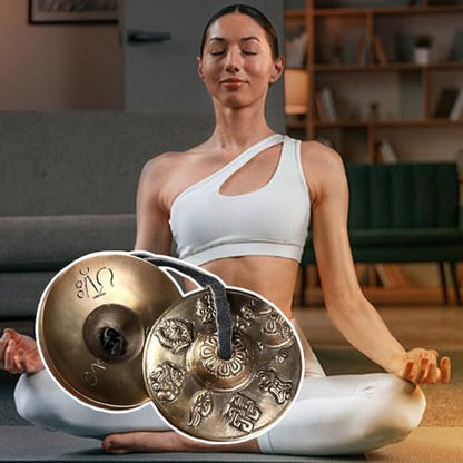 Tibetan Cymbals Bell, Relaxing Spiritual Sound 6.5cm, Meditation Ritual Instrument, Yoga Cymbals Bell, Traditional Spiritual Chime, For Adults, Family, Friends, Holiday
