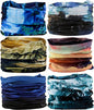 Headband Neck Gaiter Head Wrap Headwear Face Mask Magic Scarf Bandana for Men and Women - color: 6pc.blue Series.2