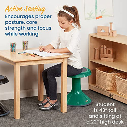 ECR4Kids ACE Active Core Engagement Wobble Stool, 15-Inch Seat Height, Flexible Seating, Green - color: Green