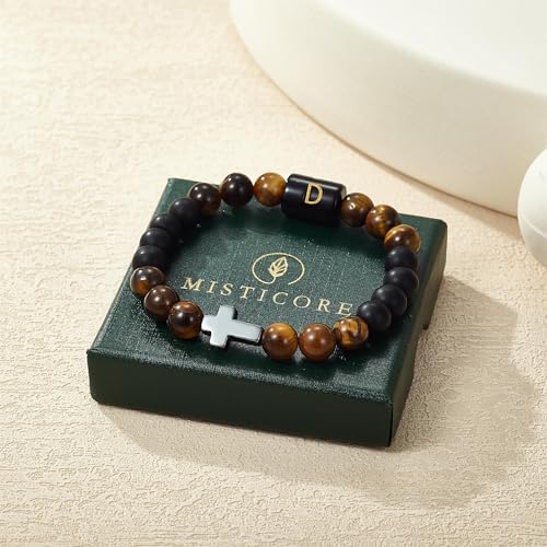 Beaded Bracelets For Women Stone Bracelets For Women Agate Stone Bracelet Natural Bracelet Stone Of Peace Handmade Yoga Stretch Elastic Bracelet - color: Tiger eye- D