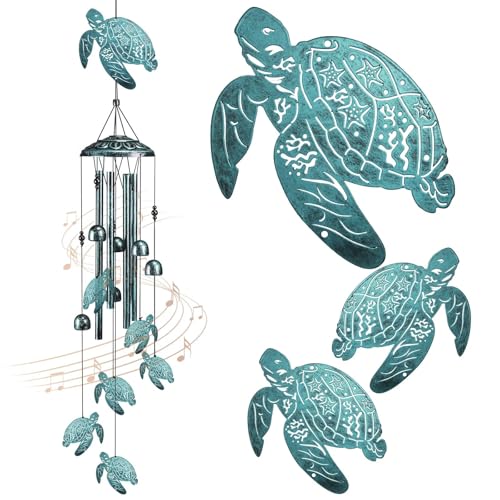 Sea Turtle Wind Chimes for Outside,41" Metal Windchimes, Housewarming/Halloween/Festival/Memorial Turtles Gifts for Women/Men, Sea Turtle Decor for Outside, Patio or Yard, Garden - size: Sea Turtle