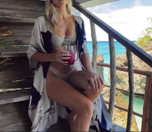 Kimonos for Women Swimsuit Coverups Beach Cover Up Swimwear Cardigan Summer - color: Summer Painting