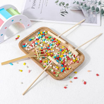 4 Pack Miniature Tabletop Rock Sand Zen Garden Accessories, Mini Zen Garden Rake Tools, Zen Sand Garden Rake Set, Small Rakes for Garden Beds, Mini Sand Stamp Rakes for Home Gift Garden Decor - style: 4Pcs