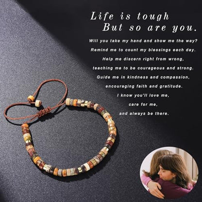 yupoxiu Inspirational Gifts Healing Natural Stone Bracelets - Thinking of You, Get Well Soon Encouragement Gifts Strength Bracelets for Women Friends Sister, Christmas Stocking Stuffers Thanksgiving Basket