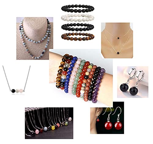 AD Beads 8mm Natural Round Loose Beads 110 Pieces, for Making 108 Mala Prayer Beads Necklace, Bracelet & Yoga Meditation, Jewelry Design (Carnelian) - color: Carnelian, size: 8mm-110pcs