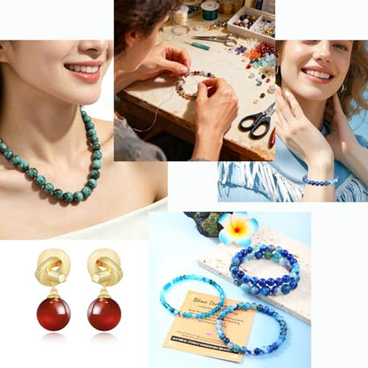 AD Beads 8mm Natural Round Loose Beads 110 Pieces, for Making 108 Mala Prayer Beads Necklace, Bracelet & Yoga Meditation, Jewelry Design (7 Chakra Beads) - color: 7 Chakra Beads, size: 8mm-110pcs
