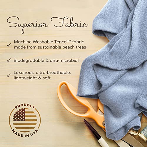 Travel Shawl Wraps for Women - 68x35in Wrap. Lightweight Pashmina, Airplane Travel Blanket Scarf. Made In USA - color: Classic Jersey - Serenity Blue