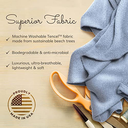 Travel Shawl Wraps for Women - 68x35in Wrap. Lightweight Pashmina, Airplane Travel Blanket Scarf. Made In USA - color: Classic Jersey - Serenity Blue