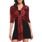 vimate Sparkling Metallic Shawls and Wraps for Evening Party/Wedding/Formal Dresses (With Free Buckle) - color: D#. Burgundy (With Burgundy Buckle)
