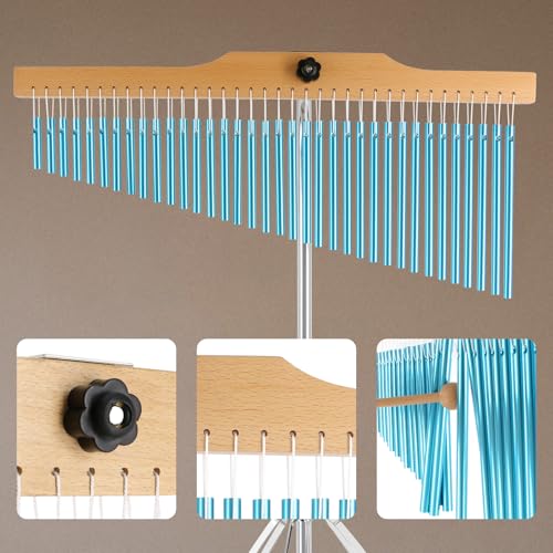 EASTROCK 36 Note Chimes Musical Instruments Percussion Instrument Single-row Chime Bar Chimes Percussion Height-Adjustable Stand Blue - color: 36note Blue