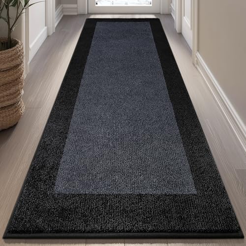 Machine Washable Kitchen Rug 32" x 72", Non Slip Indoor Door Rug, Absorbent Entrance Runner Rug for Bedroom, Hallway, Bathroom, Floor (Roll Packing) - color: Charcoal, size: 32" X 72"
