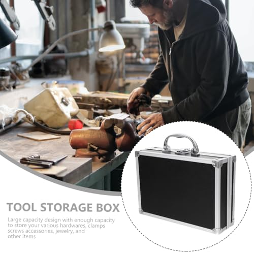 Yardwe Aluminum Tool Box Portable Hard Shell Briefcase Multi-Functional Carrying Case for Small Tools Electronics Travel Organizer 9.06X6.29X2.75 Inches