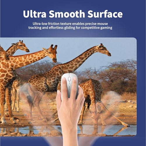 Extra Large Gaming & Office Mouse Pad (31.5" x 11.8") – A Group of South African Giraffes at a Waterhole, Premium XXL Desk Mat with Durable Stitched Edges & Smooth Surface & Anti-Slip Base - color: Design WKLXD055