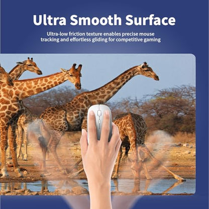 Extra Large Gaming & Office Mouse Pad (31.5" x 11.8") – A Group of South African Giraffes at a Waterhole, Premium XXL Desk Mat with Durable Stitched Edges & Smooth Surface & Anti-Slip Base - color: Design WKLXD055