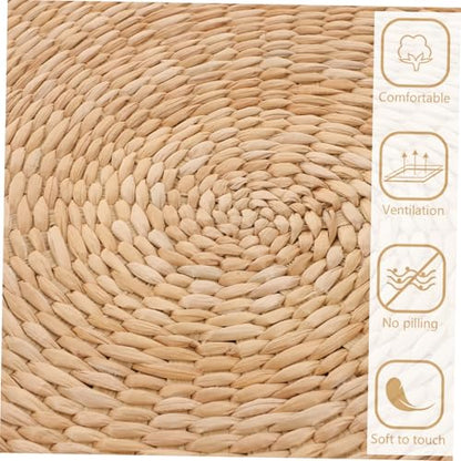 Thickened Meditation Mat Woven Seat Pad Yoga Meditation Cushion Floor Pillow for Women