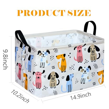 Rectangle Gift Storage Basket Home Shelf Storage Basket Organizer Box Clothes Laundry Hamper Nursery Basket Laundry Basket with Handles (Dog) - color: DOG