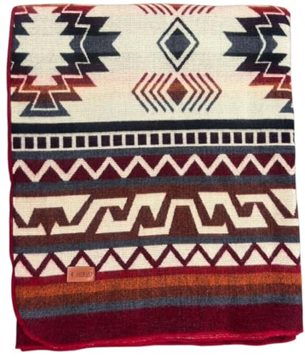 Alpaca Wool Blanket, Queen Size 94 x 78, Reversible 2 in 1, Thick and Ultra Soft, Hypoallergenic, Non-Itchy, Handmade in Ecuador. Premium Alpaca Wool Thtow Blanket for Cozy Comfort. (Red) - color: Rojo, size: Queen (94" x 78")