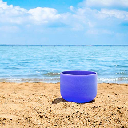 TOPFUND Violet A# Note Crystal Singing Bowl Pineal Chakra 8 inch with Heavy Duty Carrying Case and Suede Mallet - color: Violet A# Note, size: 8 inch