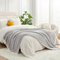 Snuggle Sac Oversized Grey Throw Blankets Twin Size,Super Soft Warm Blankets Cozy Knit Fuzzy Throw Blankets for Sofa, Bed, Heather Grey, 60x80 inches - color: Heather Grey, size: Twin (60"x80")
