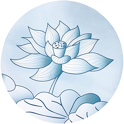 Round Meditation Yoga Mat - Large Lotus Non Slip Natural Rubber Mat for Home, Outdoor Exercise, Meditation, Stretching and Yoga (4Ft) - size: 47.2''